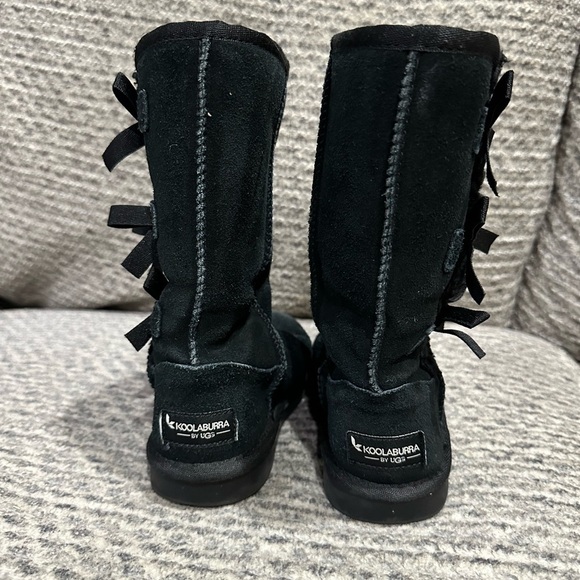 KOOLABURRA BY UGG Little girls black boots with bows, size 12 - Picture 4 of 9